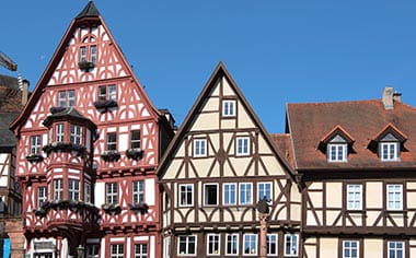 Half timbered houses in the city of Miltenberg, Germany